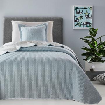 Cuvertura albastra pat single 7844 Stella Azul 180x270 cm