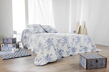 Cuvertura flori albastre 5085 Cabourg 230x250 cm