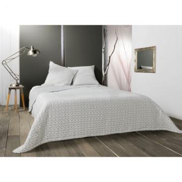 Cuvertura pat alb gri 5089 Faro 230x250 cm