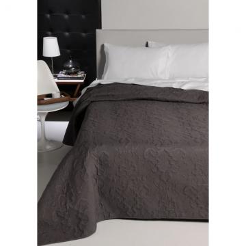 Cuvertura pat clasica gri inchis Sorbona 17 7603 235x270 cm