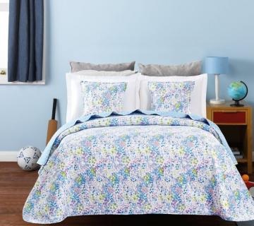 Cuvertura pat fetite flori albastre 7797 Candy blue