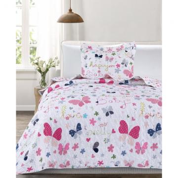 Cuvertura pat fetite fluturasi roz 7841 Parpadelle 180x270 cm