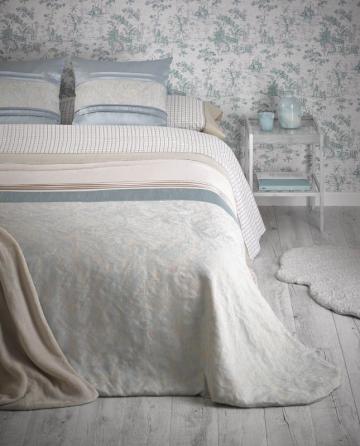 Cuvertura pat turcoaz clasica Linda 7777 220x260 cm