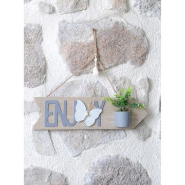 Decoratiune perete sageata perete Julie Gris 40x6x3.2 cm