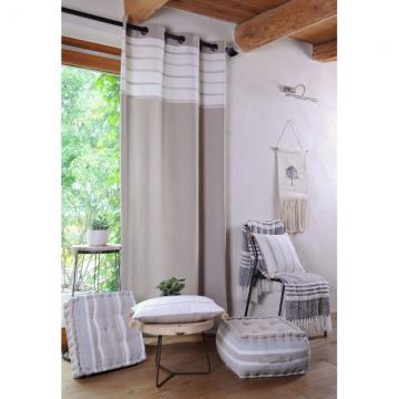 Draperie bumbac cu dungi Christie Taupe 140x260 cm