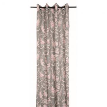 Draperie clasica gri roz personaje Montespan 135x250 cm