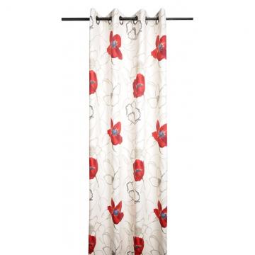 Draperie flori mac rosu bumbac Appoline 135x250 cm