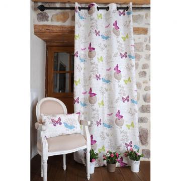 Draperie fluturi colorati 4588 Butterfly Blanc 135x250 cm