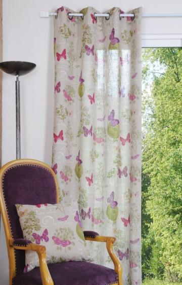 Draperie fluturi colorati 4588 Butterfly Naturel 135x250cm