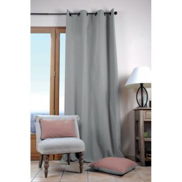 Draperie gri bumbac Duo Uni Souris 135x240 cm