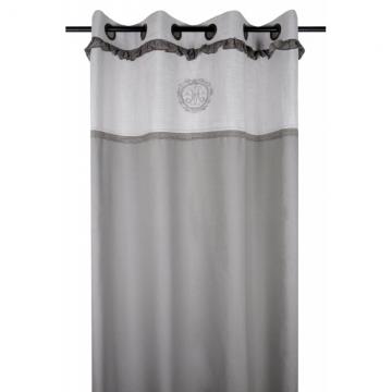 Draperie gri cu broderie bumbac Marie 140x260 cm