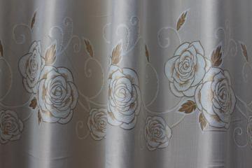 Draperie Rips trandafiri grej