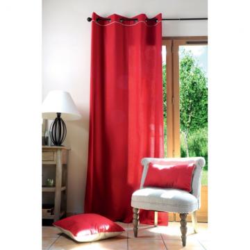 Draperie rosie bumbac Duo Rouge/Lin 135x250 cm