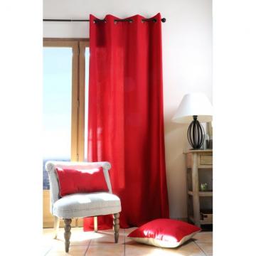 Draperie rosie bumbac Duo Uni Rouge 135x240 cm