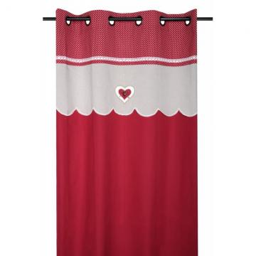 Draperie rosie inimia Lyna Rouge 140x260 cm