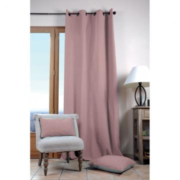 Draperie roz bumbac Duo Uni Poudre 135x240 cm