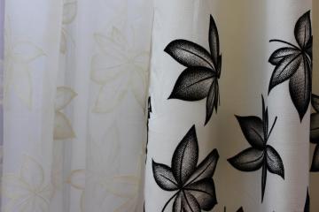 Draperie si perdea set crem frunze catifea