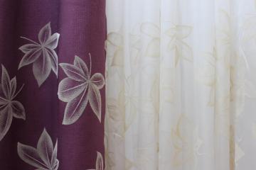 Draperie si perdea set mov frunze catifea