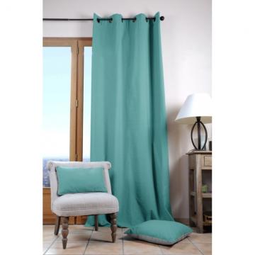 Draperie turcoaz bumbac Duo Aqua 140x280 cm