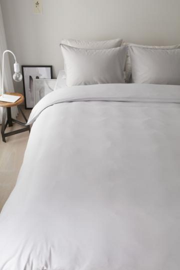 Lenjerie pat gri deschis Basic Light Grey 200x200/220 cm