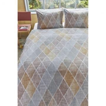 Lenjerie pat romburi galbene Castillo Yellow 200x200/220 cm