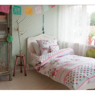 Lenjerie pat roz fete flori Rosy 140x200/220 cm