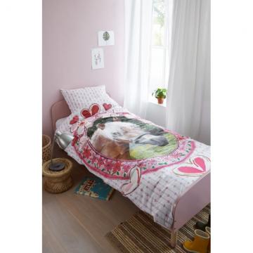 Lenjerie pat roz fetite cu calut Favorites 140x200/220 cm