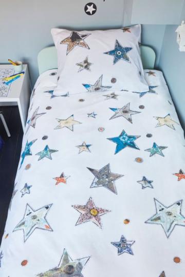 Lenjerie pat stele copii Lots of Stars 140x200/220 cm