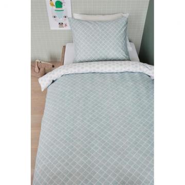 Lenjerie pat verde gri alb Noolah Grey Green 140x200/220 cm