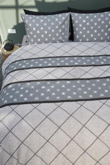 Lenjerie pat Vintage Star Grey 200x200/220 cm 