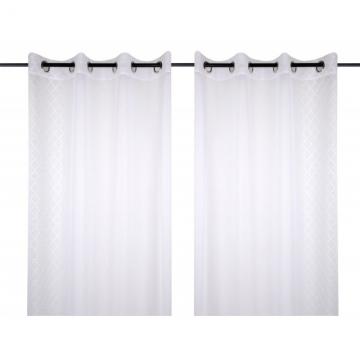 Perdea alba brodate (2 bucati) Caliste Blanc 135x260 cm
