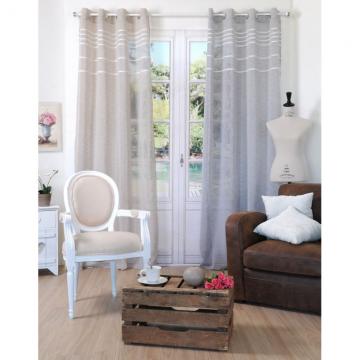 Perdea bej dungi albe orizontale Antic 135x260cm