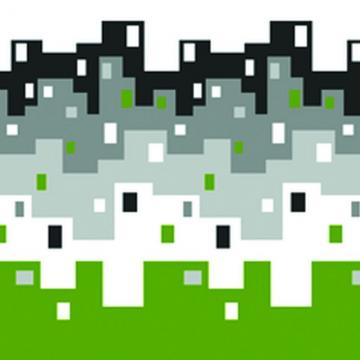Perdea dus verde City 180x200 cm