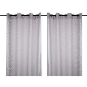 Perdea gri brodata (2 bucati) Caliste Taupe 135x260 cm