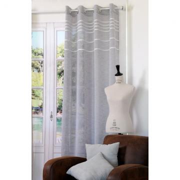 Perdea gri dungi albe orizontale Antic 135x260 cm
