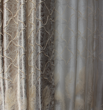 Perdea organza catifea grey cu draperie matase catifea grey