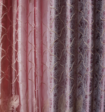 Perdea organza catifea lila cu draperie matase catifea lila