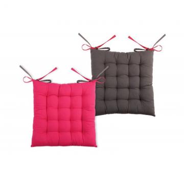 Perna bumbac scaun Duo Gris/Fuchsia 40x40 cm