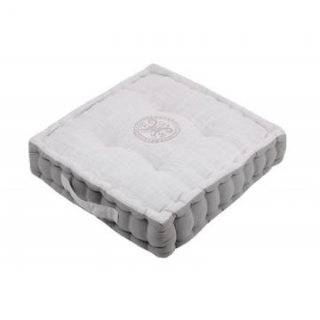 Perna gri podea broderie Marie 45x45x10 cm