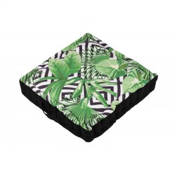 Perna podea frunze tropicale Zapotek Vert 45x45x10 cm
