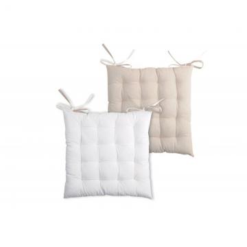Perna scaun alba bej Duo Ecru Lin 40x40 cm