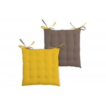 Perna scaun galbena maro Duo Moutarde Taupe 40x40 cm