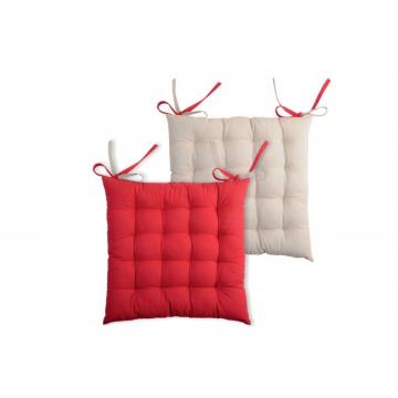 Perna scaun rosie bej Duo Rouge Lin 40x40 cm