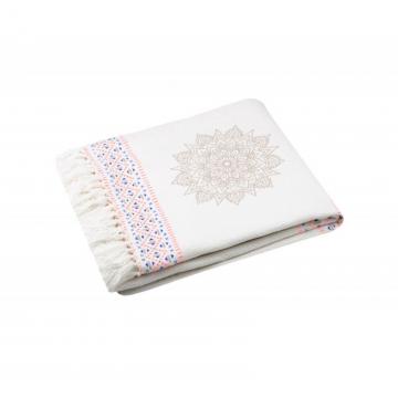 Pled bumbac canapea cu franjuri Roma 125x150 cm