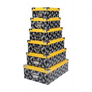 Set 6 cutii depozitare Beely Jaune 