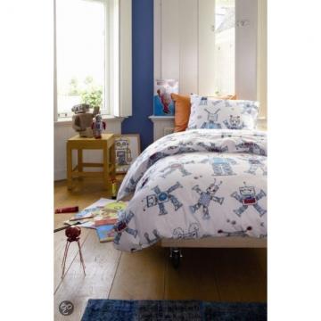 Set lenjerie pat cu roboti Funny Robots 140x200/220 cm