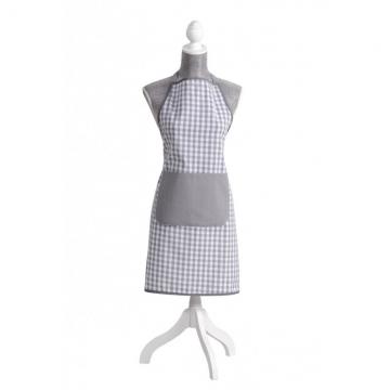 Sort pentru gatit carouri gri/albe Vichy 70x80 cm